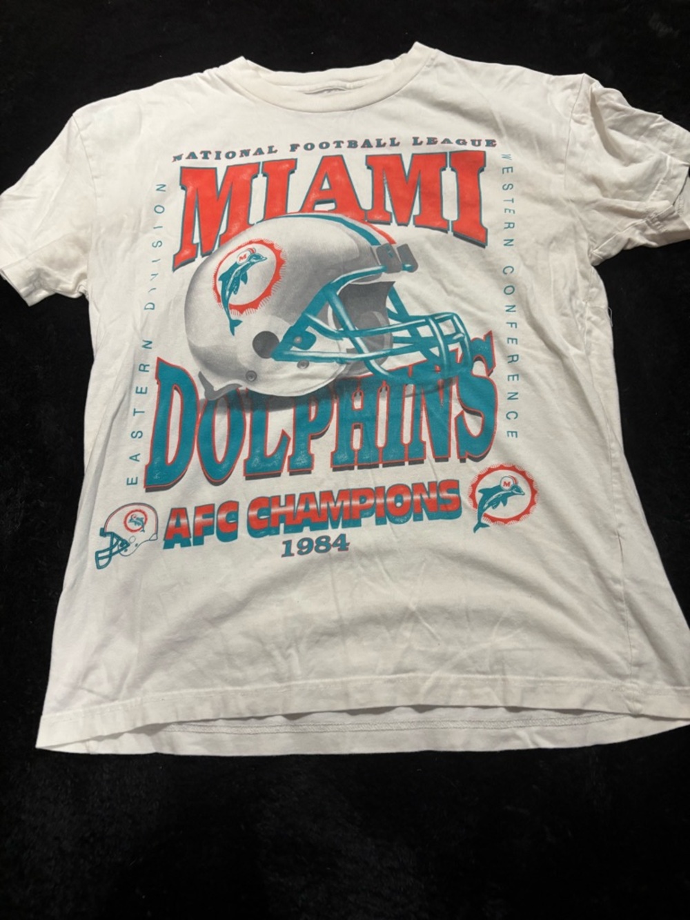 Team Apparel Miami Dolphins Graphic Tee - White/Teal/Orange